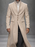 Refined Formal Tweed Long Overcoat