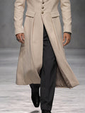 Refined Formal Tweed Long Overcoat