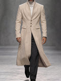 Refined Formal Tweed Long Overcoat