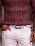 Designer Zip Detail Mock Neck Knit Top