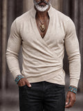 Casual Versatile Wrap V-Neck Slim Fit Top