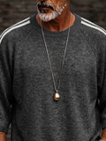 Casual Colorblock Striped 3/4 Sleeve Knit T-Shirt