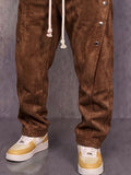 Elevated Casual Button Detail Suede Pants