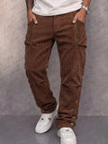 Retro Streetwear Button Cuff Corduroy Pants