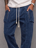 Classic Straight Leg Corduroy Drawstring Pants