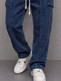 Classic Straight Leg Corduroy Drawstring Pants