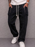 Classic Straight Leg Corduroy Drawstring Pants