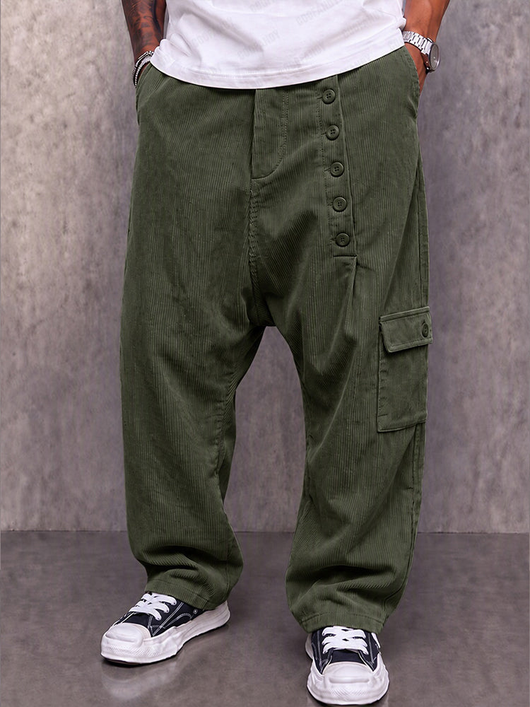 Men's Utility Corduroy Drop Crotch Pants – COOFANDY