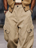 Urban Streetwear Faux Suede Cargo Joggers