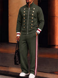 Military Style Gold Button Detail Tracksuit