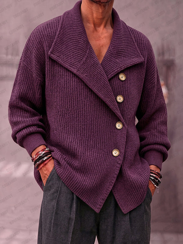Chunky Shawl Collar Button Knit Cardigan