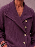 Chunky Shawl Collar Button Knit Cardigan