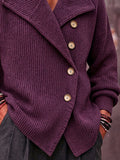 Chunky Shawl Collar Button Knit Cardigan