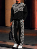 Athleisure Camo Patchwork Sweatshirt and Cargo Pants Set