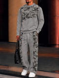 Athleisure Camo Patchwork Sweatshirt and Cargo Pants Set