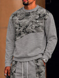 Athleisure Camo Patchwork Sweatshirt and Cargo Pants Set