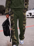 Street Style Camo Panel Waffle Sports Set