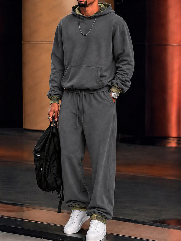 Essential Camo Trim Hoodie Pants 2-Piece Set