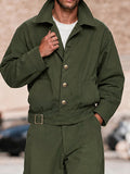 Cargo Style Pure Cotton Belted Jacket Pants Set