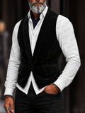 Luxury Velvet Shawl Collar Single Button Vest