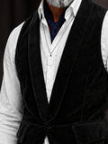 Luxury Velvet Shawl Collar Single Button Vest
