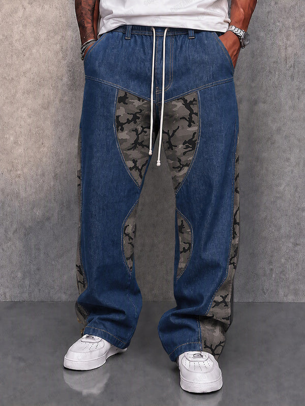 Unique Camo Patchwork Streetwear Pants
