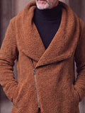 Warm Asymmetrical Zip Fleece Long Coat