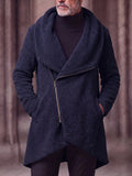 Warm Asymmetrical Zip Fleece Long Coat
