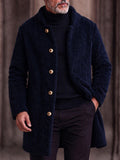 Ultra-soft Fleece Button Front Long Coat