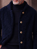 Ultra-soft Fleece Button Front Long Coat