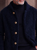 Ultra-soft Fleece Button Front Long Coat