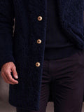Ultra-soft Fleece Button Front Long Coat