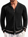 Casual Striped Button Down Knit Shirt (US Only)