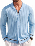 Casual Striped Button Down Knit Shirt (US Only)