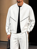 Urban Relaxed Contrast Piping Jacket Pants Set