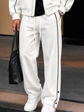 Urban Relaxed Contrast Piping Jacket Pants Set