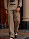 Military Style Mandarin Collar Zip Jacket Set