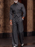Utility Safari Style Cropped Jacket Pants Set