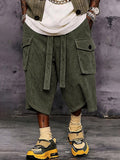 Casual Relaxed Fit Corduroy Cropped Cargo Pants
