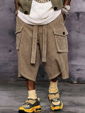 Casual Relaxed Fit Corduroy Cropped Cargo Pants