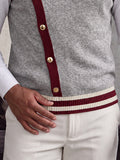 Old Money Style Contrast Trim Knit Vest