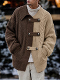 Streetwear Irregular Colorblock Knit Cardigan