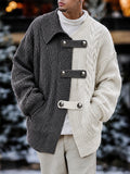 Streetwear Irregular Colorblock Knit Cardigan