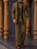 Smart Casual Velvet Patchwork Blazer Pants Set
