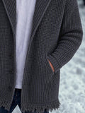 Modern Relaxed Frayed-Edge Hem Cardigan