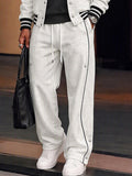 Athletic Fleece Baseball Collar Two Piece Tracksuit