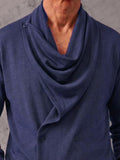 Casual Double-Breasted Cowl Neck Cardigan