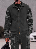Military Camo Patchwork Jacket and Pants Set