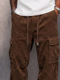 Retro Streetwear Corduroy Utility Cargo Pants