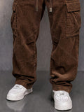 Retro Streetwear Corduroy Utility Cargo Pants